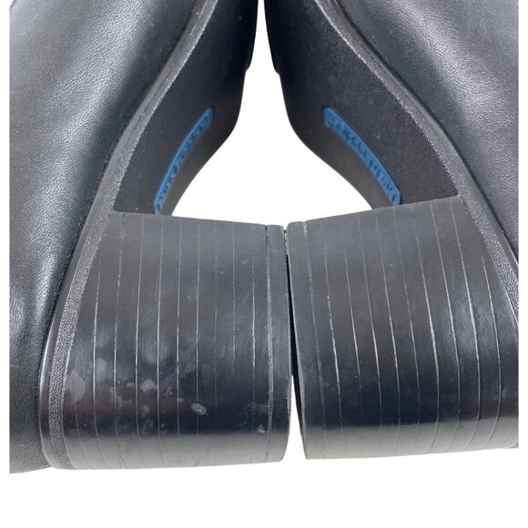 Hush Puppies Bebe Black Leather Block Heel Shoes Ladies Womens Size 9.5M - Picture 7 of 13